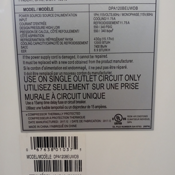 Danby Portable Air Conditioner - Picture 3 of 7